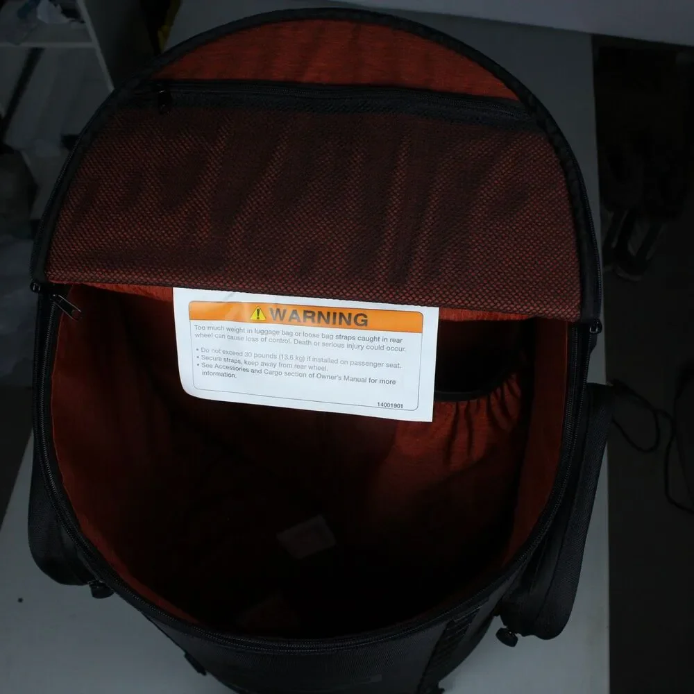 Harley Davidson Onyx Backseat Roller Luggage - Complete w/ Straps & Logo Cover